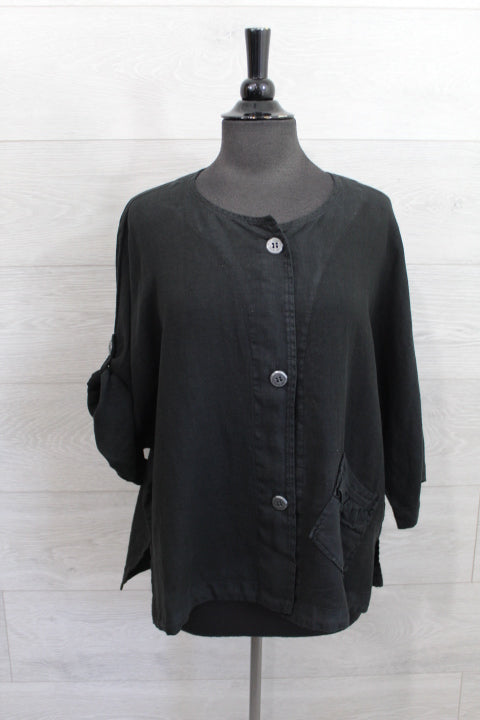 Focus Clothing - Solid Linen Jacket FINAL SALE ITEM