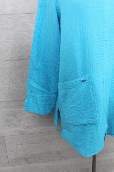 Focus Clothing - Split Neck Mandarin Pocket Tunic