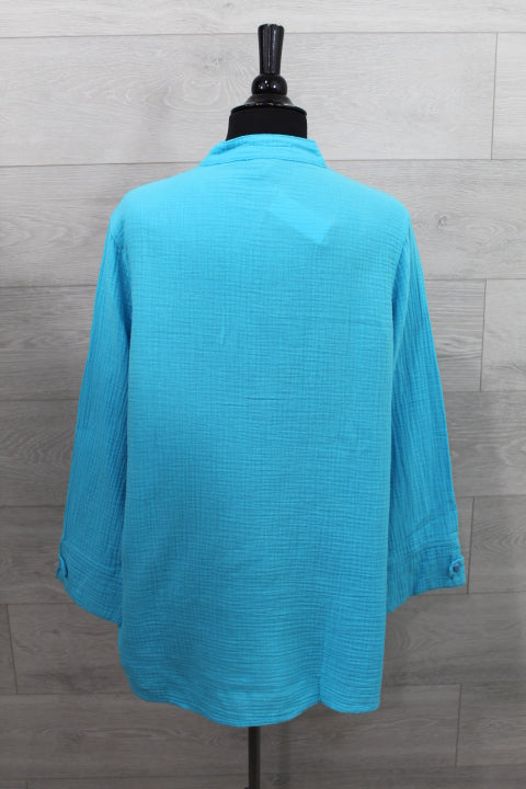 Focus Clothing - Split Neck Mandarin Pocket Tunic