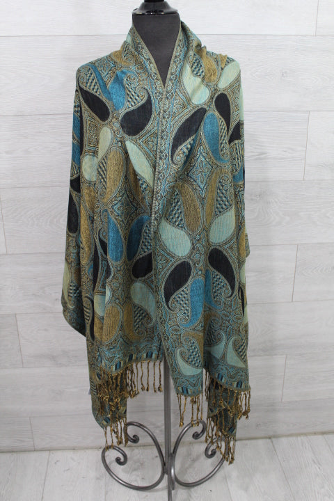 Emerald Paisley Pashmina