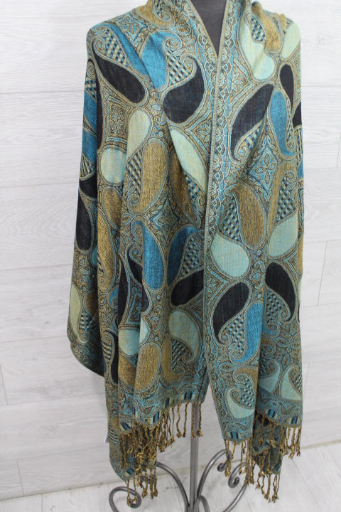 Emerald Paisley Pashmina