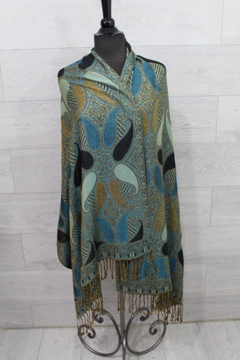 Emerald Paisley Pashmina