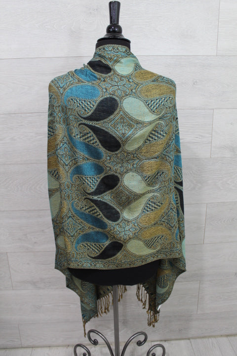 Emerald Paisley Pashmina