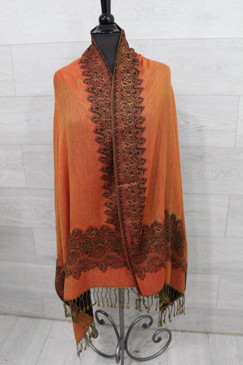 Orange Multi Pashmina