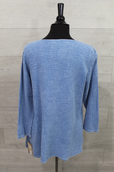 Jess & Jane Tops - Double Gauze Pocket Top FINAL SALE ITEM