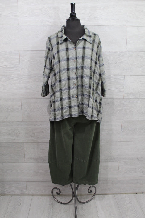 Cut Loose Crinkle Plaid - High Low Shirt