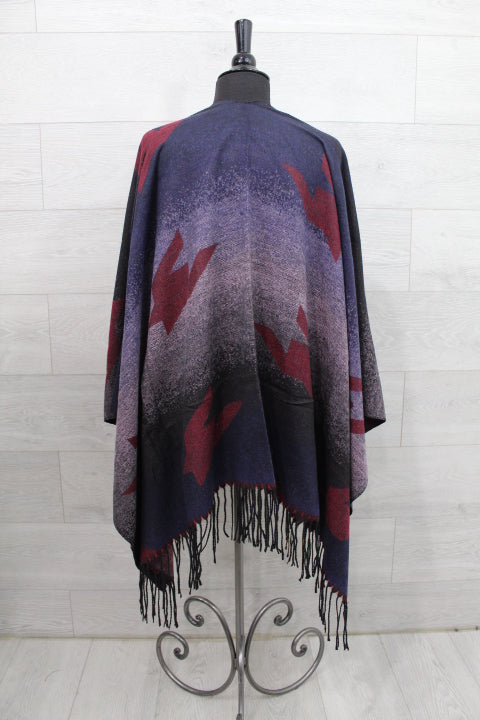 Aztec Print Shawl/Poncho