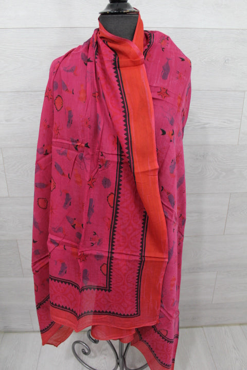 Sea Animal Scarf - Red