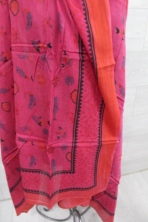 Sea Animal Scarf - Red