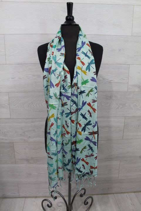 Dragonfly Scarf - Seafoam Green