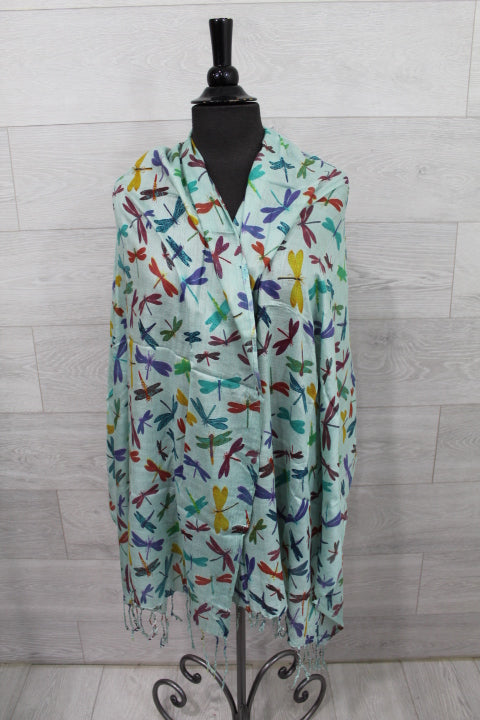Dragonfly Scarf - Seafoam Green