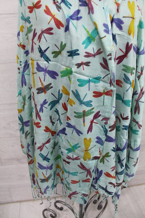 Dragonfly Scarf - Seafoam Green
