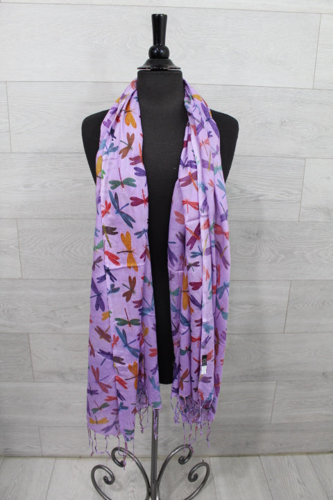 Dragonfly Scarf - Purple