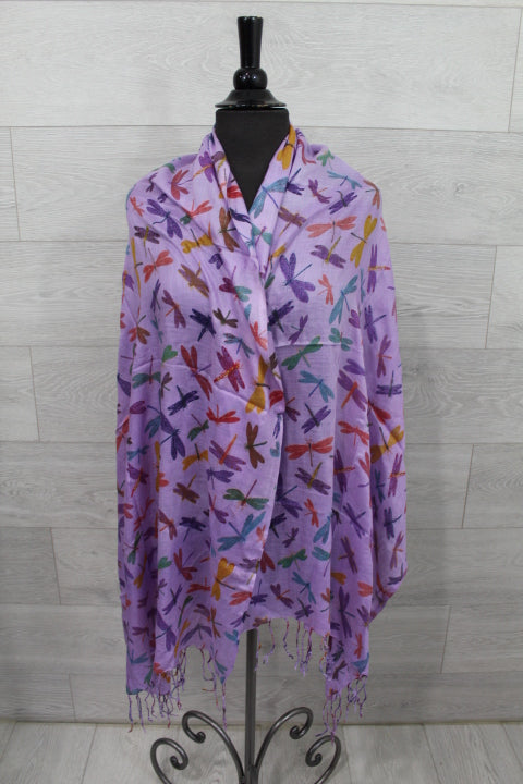 Dragonfly Scarf - Purple