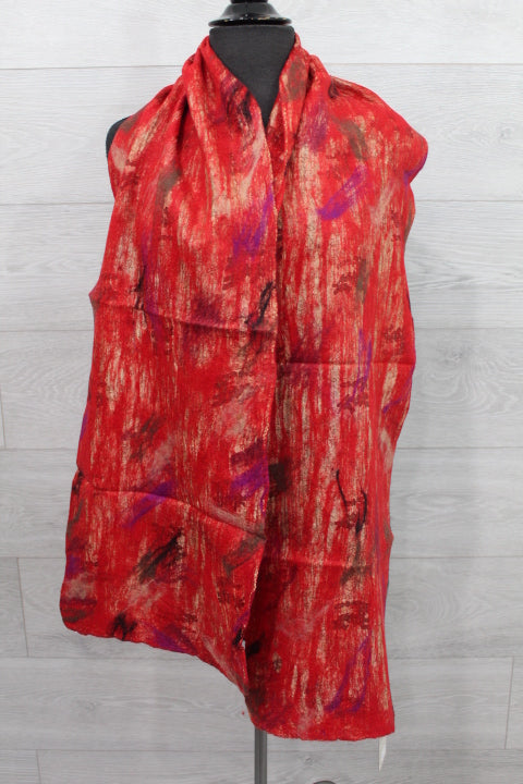 Red Multi Wool Scarf