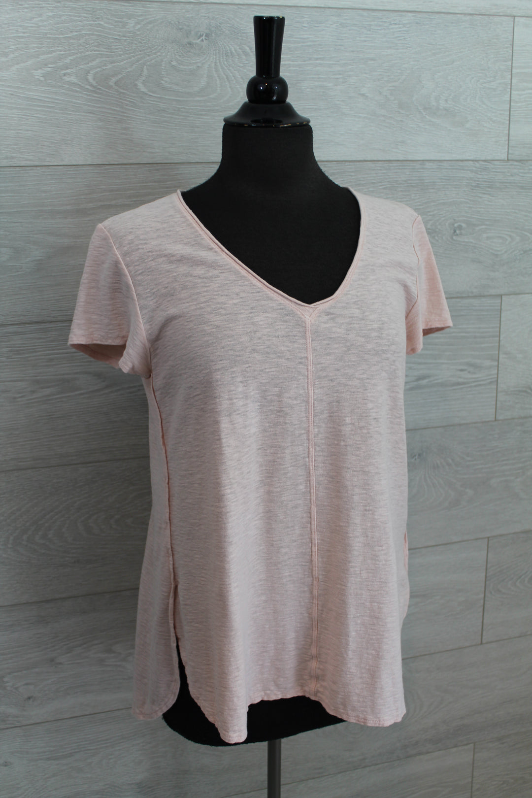 Cut Loose Light Weight Linen Cotton Jersey -  S/S V-Neck Top FINAL SALE PRICE