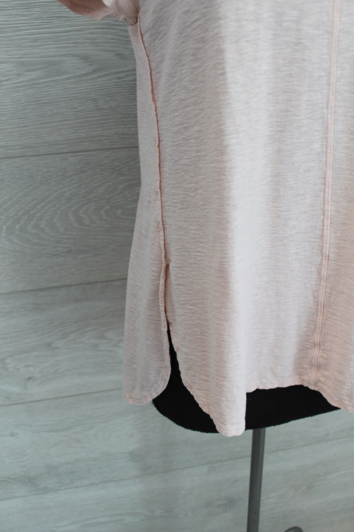 Cut Loose Light Weight Linen Cotton Jersey -  S/S V-Neck Top FINAL SALE PRICE