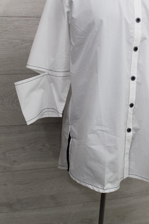 Ozai N Ku - Collared Shirt Top-FINAL SALE ITEM