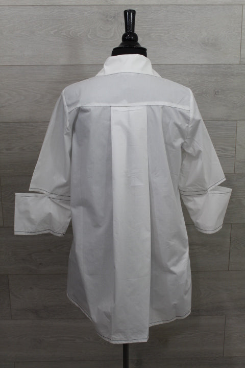 Ozai N Ku - Collared Shirt Top-FINAL SALE ITEM