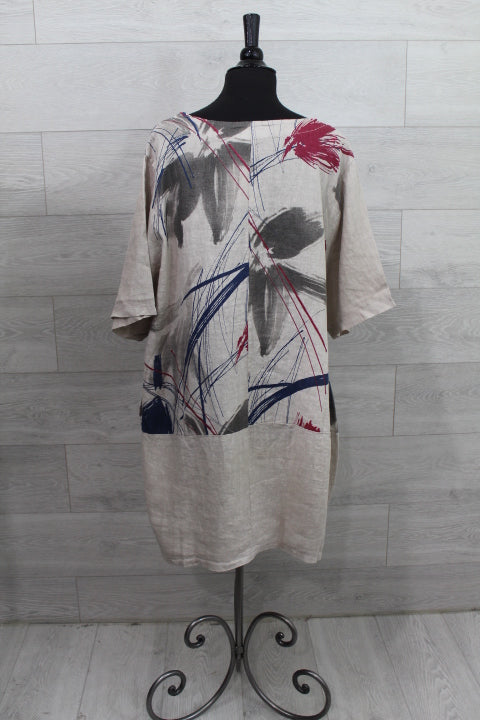 Made In Italy - Leaf Print Dress - FINAL SALE ITEM