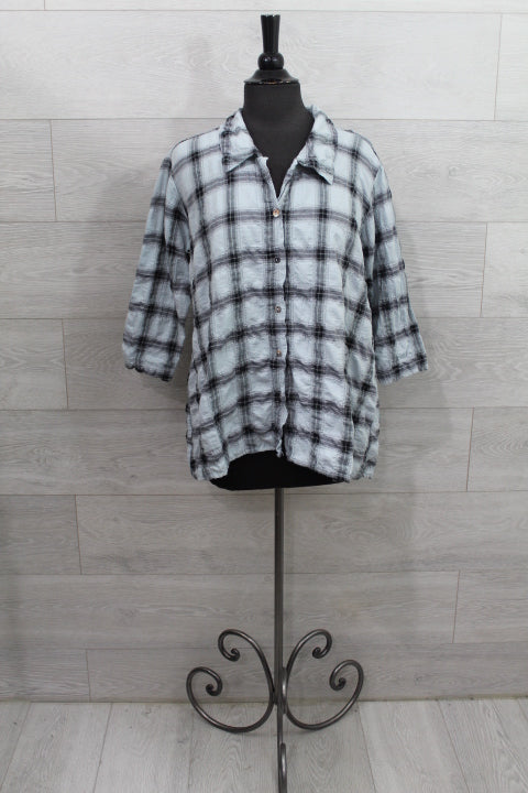 Cut Loose Crinkle Plaid - High Low Shirt