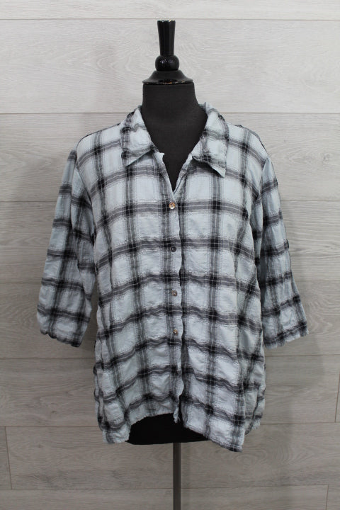 Cut Loose Crinkle Plaid - High Low Shirt