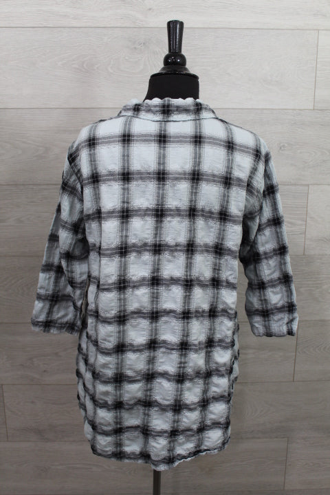 Cut Loose Crinkle Plaid - High Low Shirt