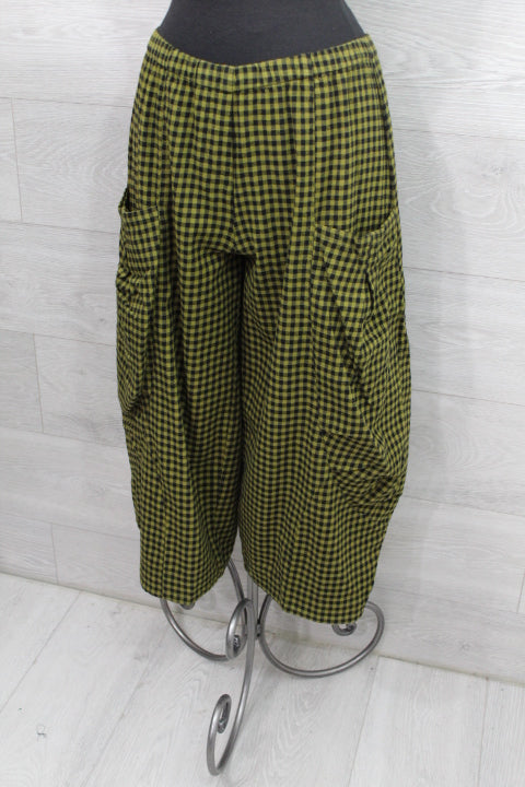 Eleven Stitch Design By Gerties -  Small Check Double Pocket Pant