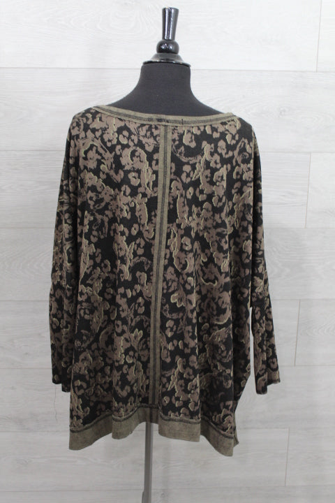 Cut Loose Floral Jacquard - One Size Deep V FINAL SALE ITEM