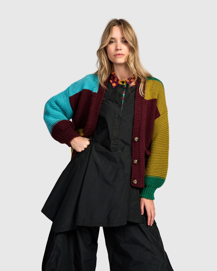 Alembika Clothing - Carnival Chunky Cardigan, Primary Mix