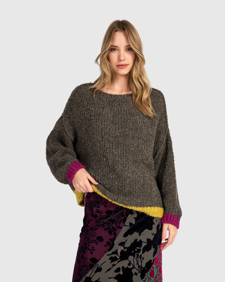 Alembika Clothing - Riff Boucle Sweater, Truffle