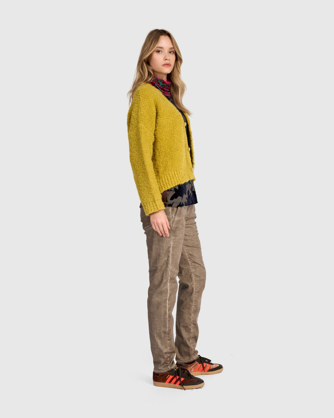 Alembika Clothing - Teddy Boucle Cardigan, Sunflower