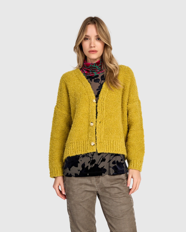 Alembika Clothing - Teddy Boucle Cardigan, Sunflower