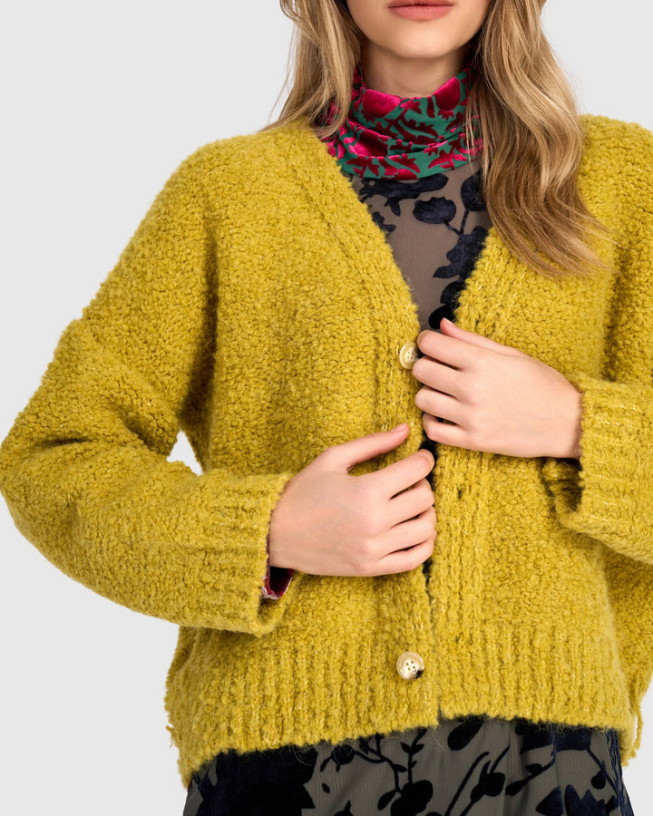 Alembika Clothing - Teddy Boucle Cardigan, Sunflower