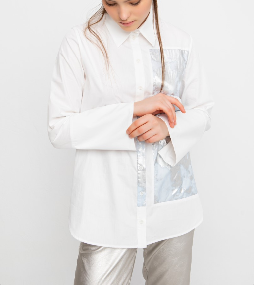 OZAI N KU Metallic Panel Shirt