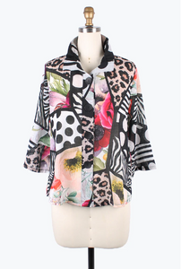 Damee Jackets - FLOWER PAINTING JKT ( Available In XXL)