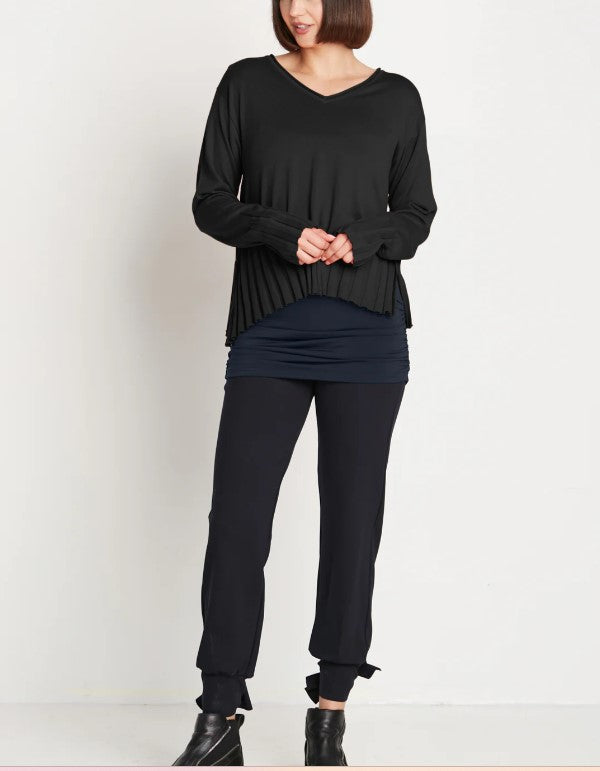 Planet By Laren G - Pima Cotton Cropped V Neck Sweater