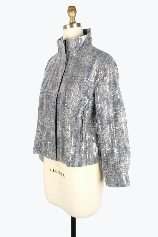 Damee Jackets - SEQUINED DENIM BIKER JKT