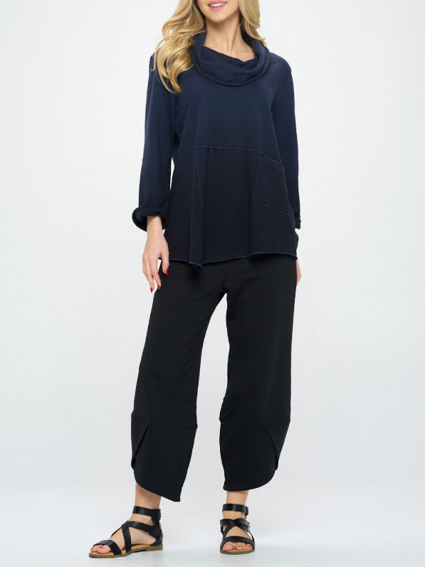 Focus Clothing - Fleece Terry Mock Neck Tunic FINAL SALE ITEM