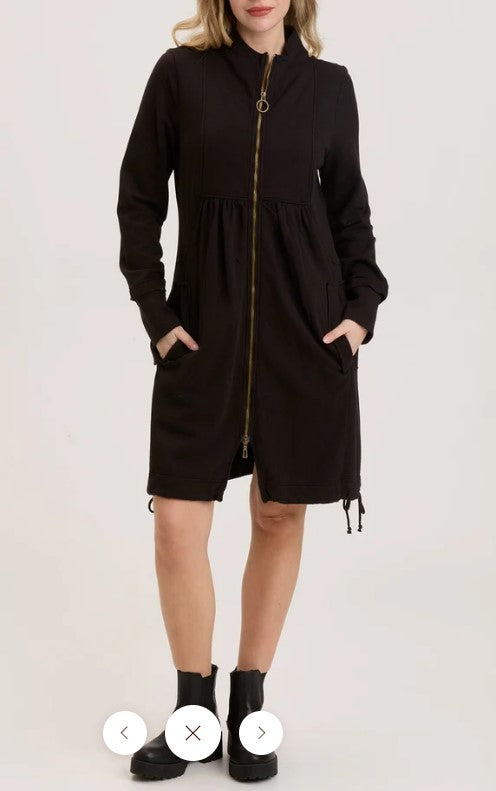 Wearables By XCVI - Fleece Funnel-Neck Longcoat | Wearables By