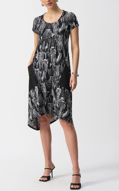 Joseph Ribkoff - Silky Knit Conversasional Print Cocoon Dress