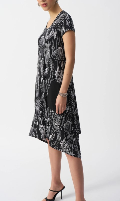 Joseph Ribkoff - Silky Knit Conversasional Print Cocoon Dress