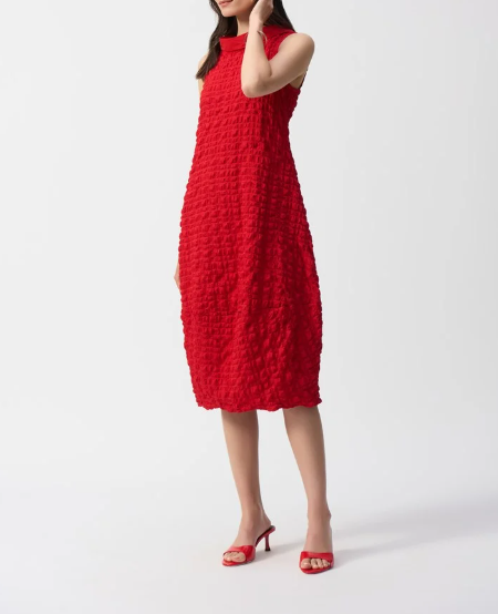 Joseph Ribkoff Dresses - Textured Woven Sleeveless Cocoon Dress