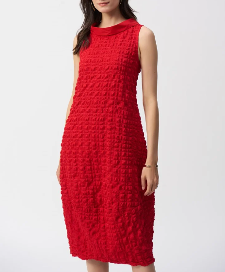 Joseph Ribkoff Dresses - Textured Woven Sleeveless Cocoon Dress