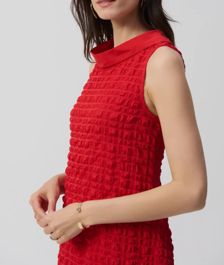 Joseph Ribkoff Dresses - Textured Woven Sleeveless Cocoon Dress