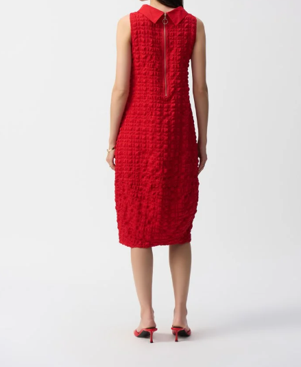 Joseph Ribkoff Dresses - Textured Woven Sleeveless Cocoon Dress