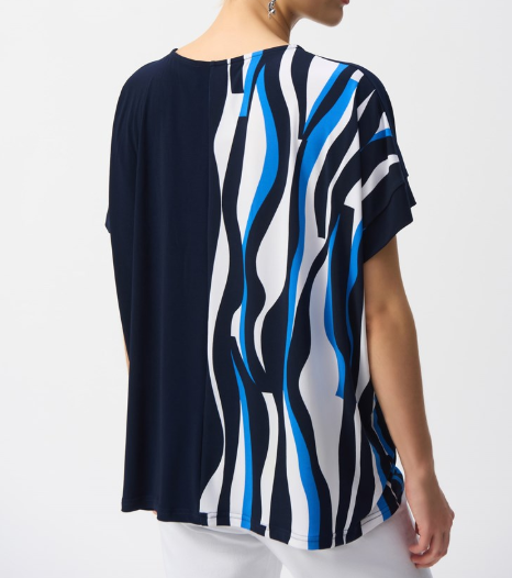 Joseph Ribkoff - Silky Knit Geometric Print Boxy Top