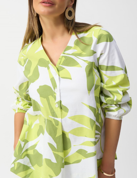 Joseph Ribkoff - Stretch Poplin Floral Print Trapeze Top