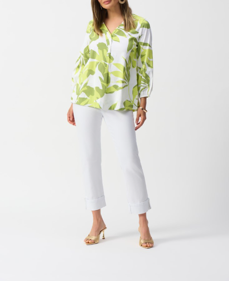 Joseph Ribkoff - Stretch Poplin Floral Print Trapeze Top