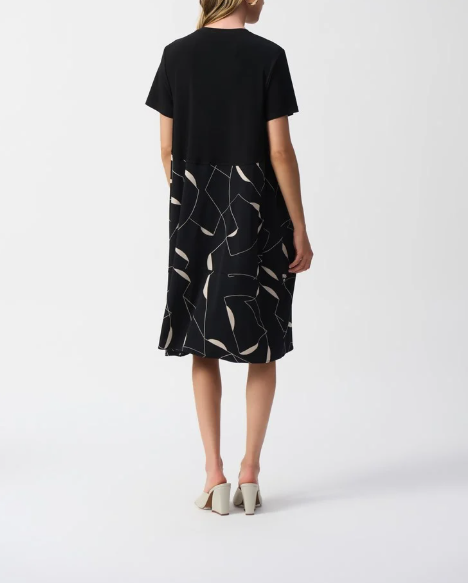 Joseph Ribkoff - Silky Knit Geometric Print Trapeze Dress